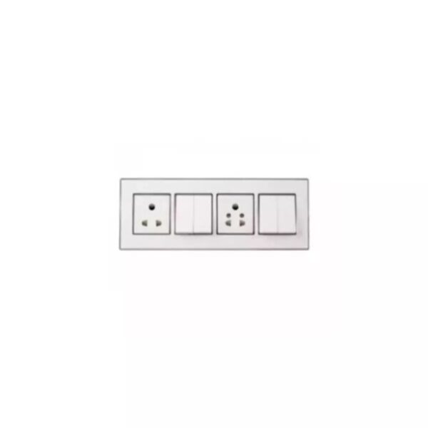 Havells Crabtree Murano Modular Combined Plate 8M Horizontal Pearl White