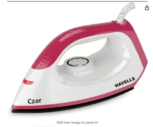 Havells Czar Dry Iron 1000W Ruby - Image 4