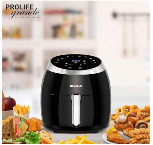 Havells Prolife Grande Air Fryer 6.5L 1700W Black - Image 4