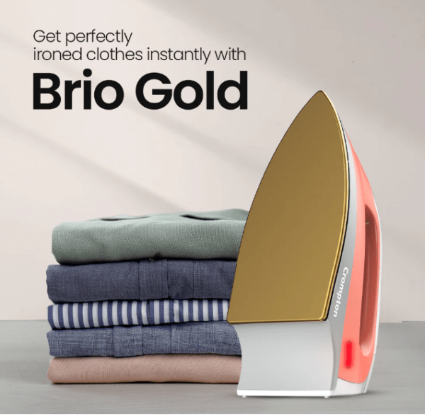 Crompton Brio Gold 1000 W Plastic Body Dry Iron - Image 5