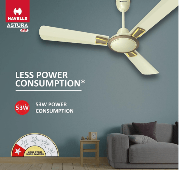 Havells 1200mm Astura Energy Saving Ceiling Fan (Bianco Bronze, Pack of 1) 1 Star - Image 6