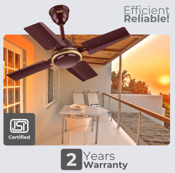 Indo Little Active 600mm Ceiling Fan | 24 Inch, 4 Blade Mni Ceiling Fan – Ideal Kitchen Ceiling Fan (24 inch) - Image 2