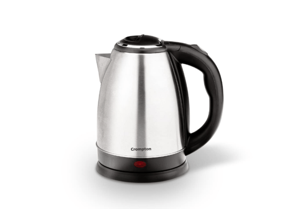Crompton Insta Delite 1.8L SS Electric Kettle with 1500W power | Stainless steel body | Soft grip handle | LED indicator | 360-degree swivel base | Auto shut-off | Dry Boil Protection